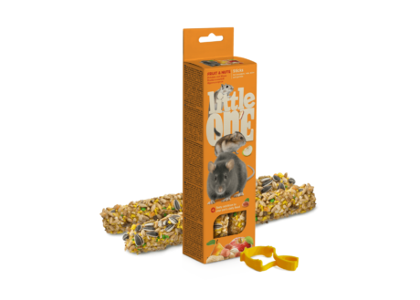 Little One Sticks with Fruit and Nuts - ขนมแฮมสเตอร์และหนู ธัญพืชอัดแท่งผสมผลไม้และถั่ว 120g