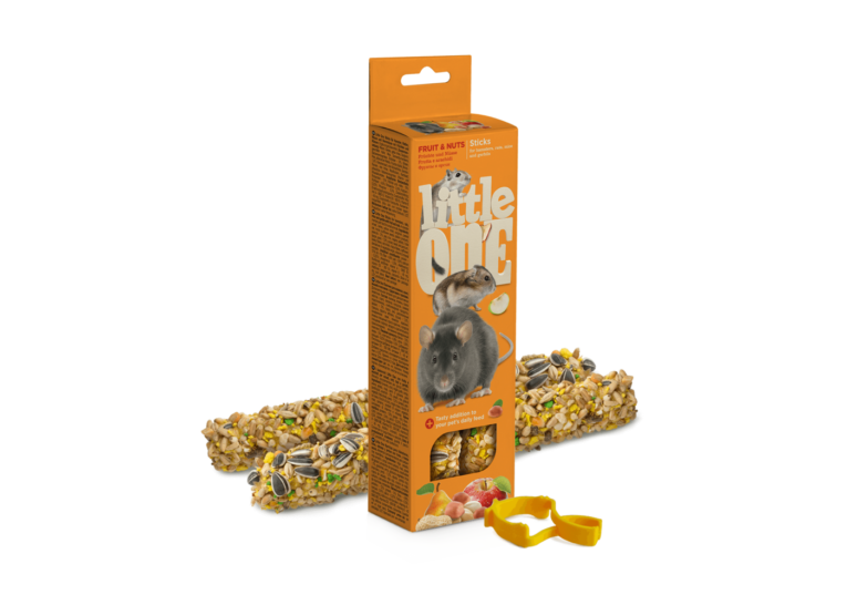 Little One Sticks with Fruit and Nuts - ขนมแฮมสเตอร์และหนู ธัญพืชอัดแท่งผสมผลไม้และถั่ว 120g