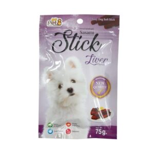 Pet8 Sasami Stick Liver Flavour - ขนมสติ๊กแท่งสำหรับสุนัข รสตับ 75g (344886)