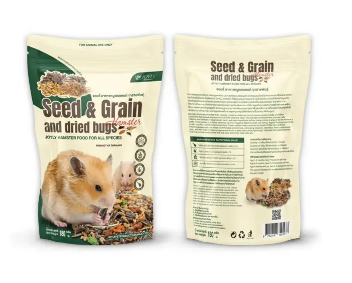 349285 Joyly Hamster Food Seed & Grain and Dried Bugs - อาหารสำหรับหนูแฮมสเตอร์ สูตรแมลง 180g (349285)