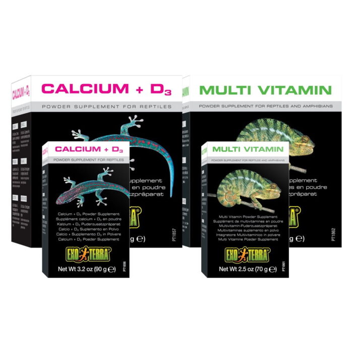 EXO TERRA Calcium + D3 Powder Supplement For Reptiles - อาหารเสริมแคลเซียมผสมวิตามิน D3 ชนิดผงสำหรับสัตว์เลื้อยคลาน 40g (336181)