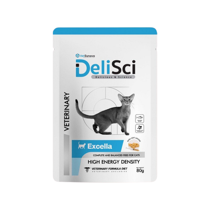 01z-z1287484174193 Vetsynova DeliSci Excella Wet For Cat 80g - อาหารเสริมฟื้นฟูสำหรับแมวป่วย ชนิดเปียก 80 กรัม (369376)