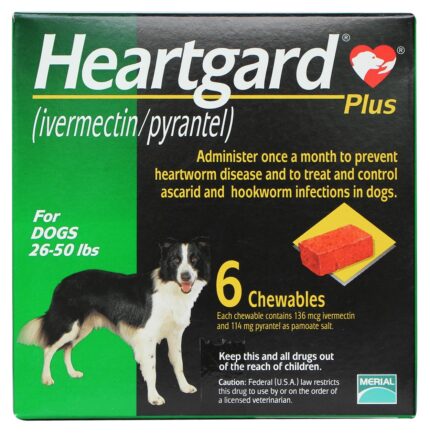 Heartgard Plus Chewable For Dog 11-22kg (1Chewables) - ยาเม็ดสำหรับเคี้ยว ป้องกันพยาธิหัวใจสำหรับสุนัขพันธ์ุกลาง 11-22 กก. (แบ่งขาย1เม็ด) (376670)