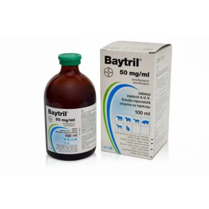 Baytril 5% Enrofloxacin 50mg (100ml) - ไบทริล 5% เอนโรฟลอกซาซิน 50 มก (100มล./ขวด)(379052)