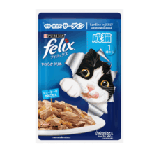 Purina Felix Adult Cat Food Pouch - อาหารแมวเปียก ปลาซาร์ดีนในเยลลี่ 85g
