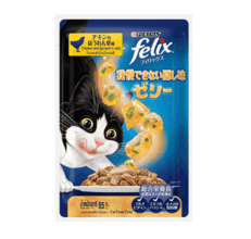 Purina Felix Sensation Adult Cat Food Pouch - อาหารแมวเปียก ไก่และผักโขม ในเยลลี่ 85g