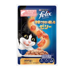 อาหารแมวเปียก 321855 Purina Felix Sensation Adult Cat Food Pouch - อาหารแมวเปียก ปลาแซลมอนและมะเขือเทศ ในเยลลี่ 85g