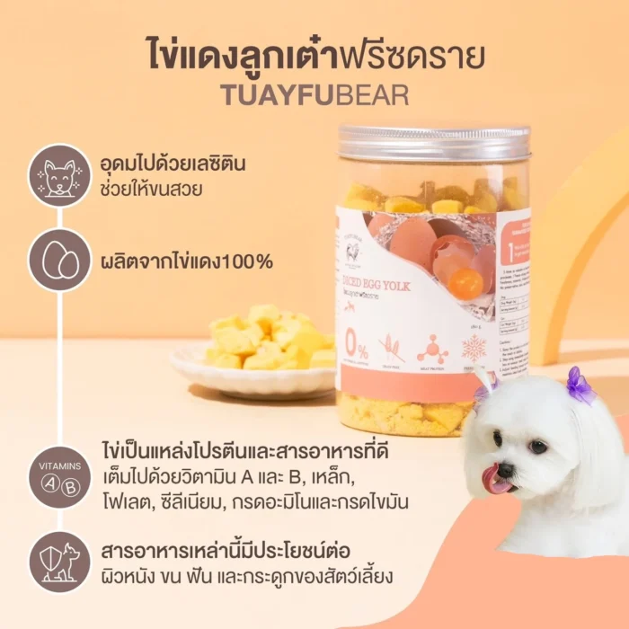 พบคำแนะนำในการเลือกกรงนกที่สมบูรณ์แบบ 8 Tuayfubear Freeze Dried Egg yolk - ไข่แดงลูกเต๋าฟรีซดราย 170g (414429)
