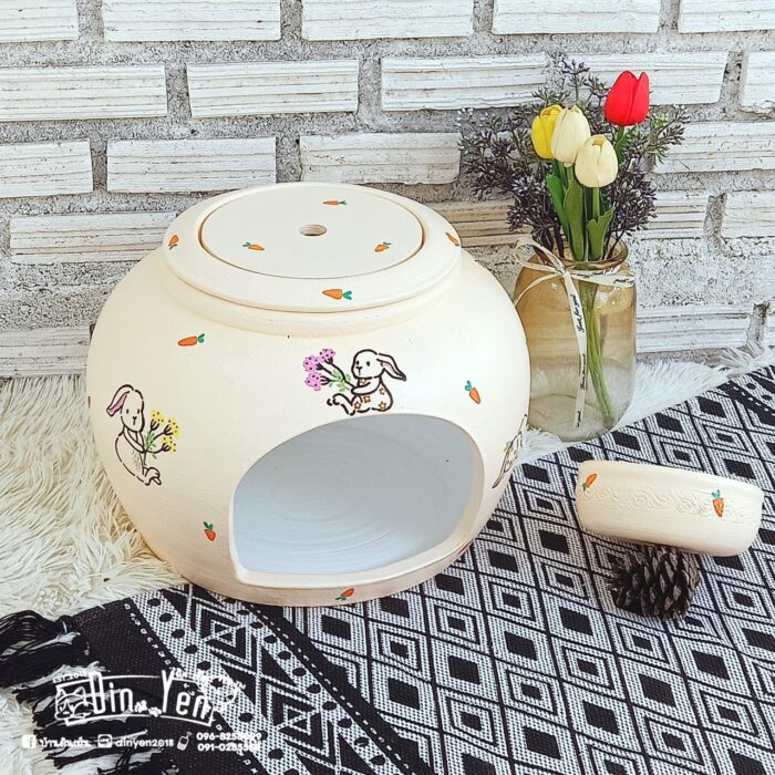 TBD Colorful Clay House - บ้านแอร์เย็นโอ่งดินเผาสีเพ้นท์ 10นิ้ว (383182)