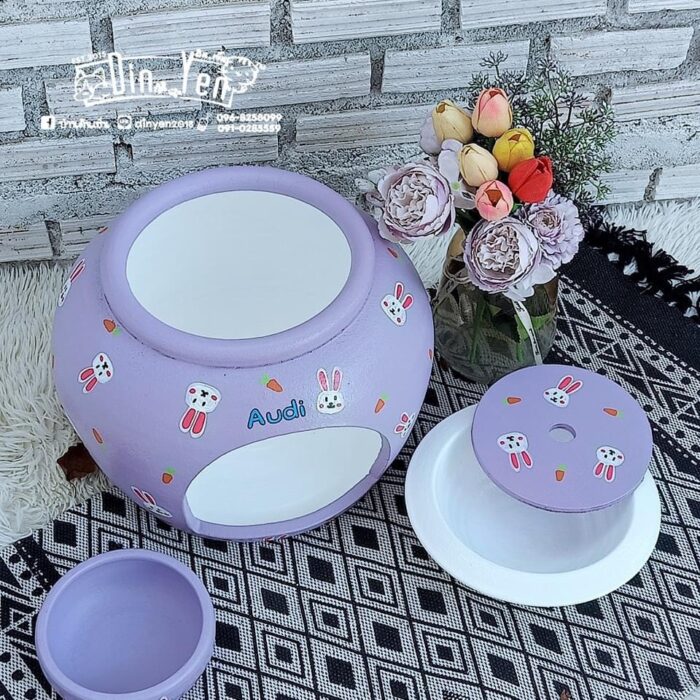 TBD Colorful Clay House - บ้านแอร์เย็นโอ่งดินเผาสีเพ้นท์ 12นิ้ว (384442)