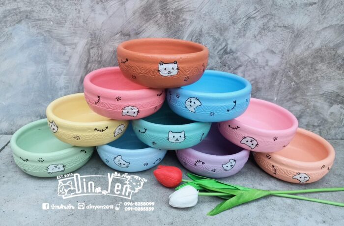 พบคำแนะนำในการเลือกกรงนกที่สมบูรณ์แบบ 8 Colorful Clay Bowl - ชามดินเผาเคลือบสีเพ้นท์ (387180)