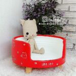 Colorful Clay Sofa - โซฟาดินเผาพร้อมขาไม้สีเพ้นท์ 17นิ้ว (387204)