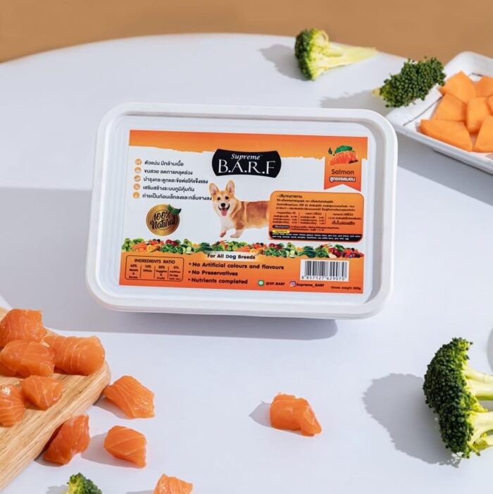 Supreme B.A.R.F Salmon For All Dog Breeds - อาหารบาร์ฟสด สูตรแซลมอน สำหรับสุนัขทุกสายพันธุ์ 500g (394127)