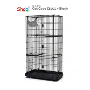 Shobi C502L Cat Cage [W109xD63xH161cm] - กรงสำหรับแมวขนาดใหญ่พิเศษ 3 ชั้นพร้อมล้อและเปลผ้านุ่ม (395306)