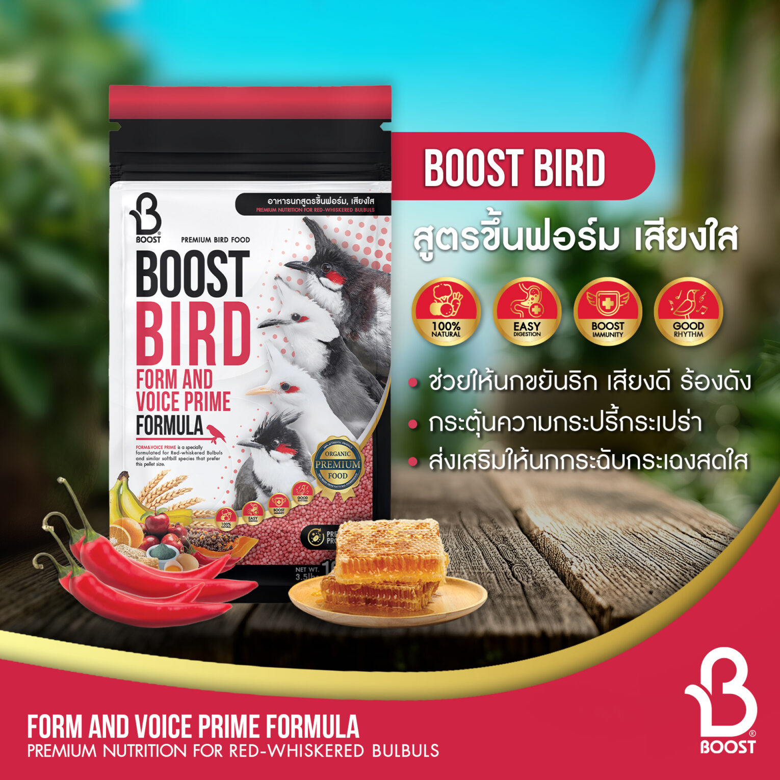 พบคำแนะนำในการเลือกกรงนกที่สมบูรณ์แบบ 8 Boost Bird Form And Voice Prime Formula S - อาหารนกกรง สูตรขึ้นฟอร์ม เสียงใส ขนาดเม็ด 2-2.5mm 100g (395937)