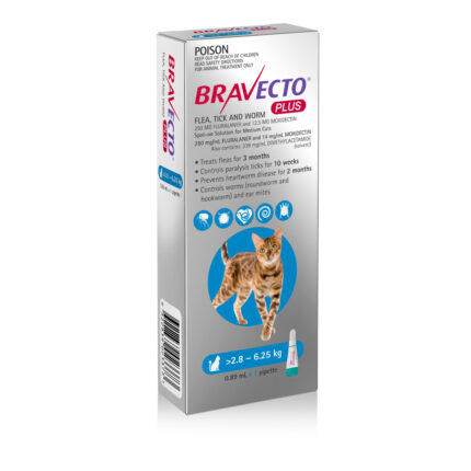Bravecto Plus Spot-On For Cat 250mg 2.8-6.25kg