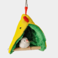 Bird House - บ้านนกผ้าคอตต้อน พร้อมคอนไม้ (13x15cm)