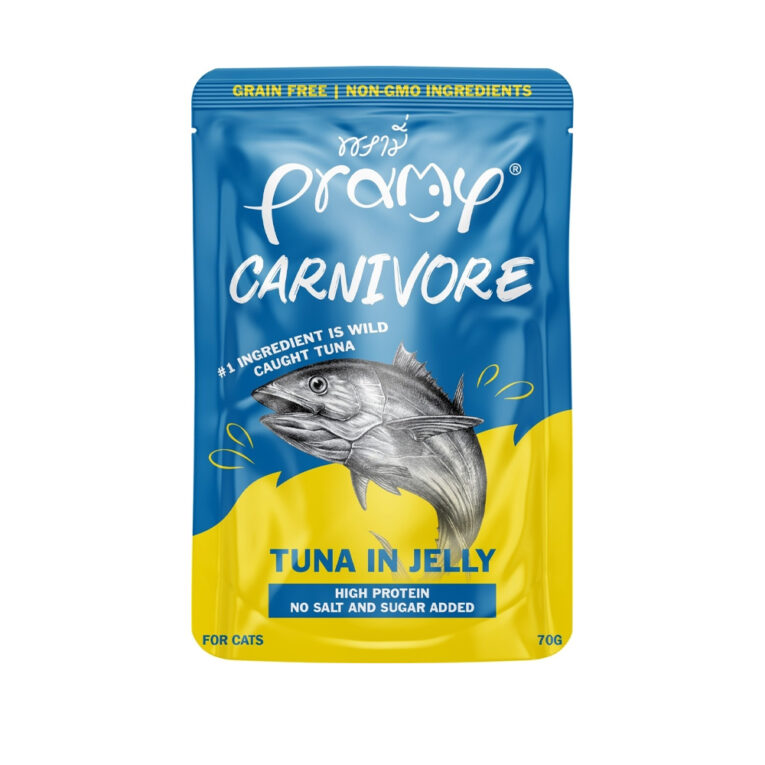 Pramy Carnivore Tuna in Jelly - พรามี่ คาร์นิวอร์ อาหารเปียกแมว รสทูน่าในเจลลี่ 70g
