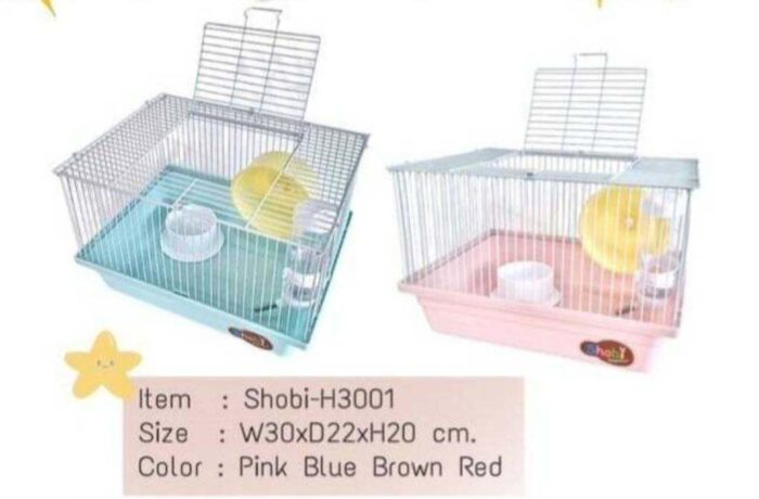 SOOS Shobi Hamster Cage H3001 - กรงหนูแฮมเตอร์รุ่นเล็ก (30x22x20cm) (406637)