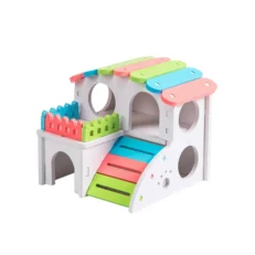 ZOOG Hamster House Colorful - บ้านสำหรับหนูแฮมสเตอร์สีรุ้ง (15x15x17) (409460)