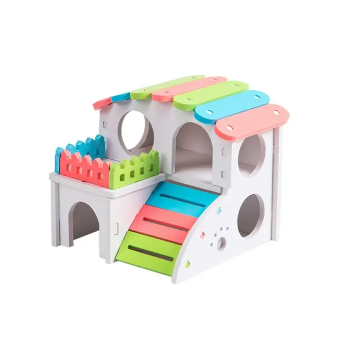 ZOOG Hamster House Colorful - บ้านสำหรับหนูแฮมสเตอร์สีรุ้ง (15x15x17) (409460)