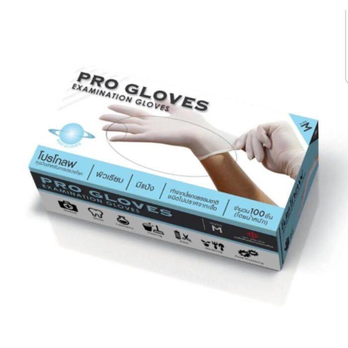 pro_glove Pro Glove - ถุงมือยางสำหรับการตรวจโรคแบบไม่มีแป้ง (1กล่อง : 100ชิ้น) (410677)