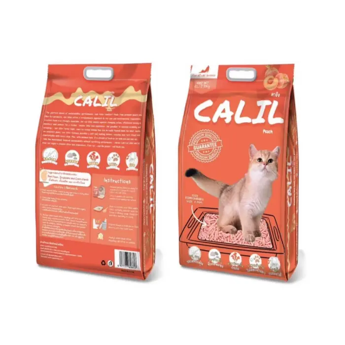 ทรายแมวเต้าหู้ 16626 Calil Tofu Cat Litter - ทรายแมวเต้าหู้ธรรมชาติ กลิ่นพีช 6L