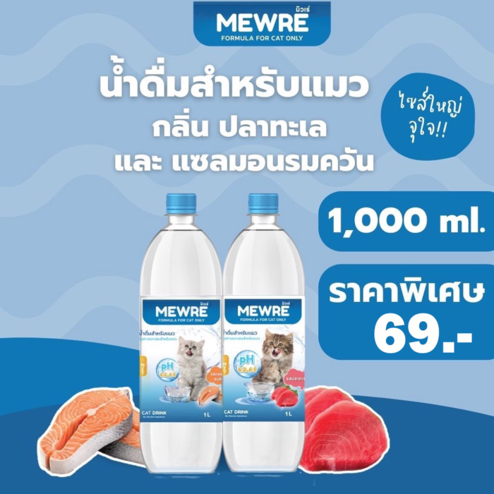 PRO MEWRE FORMULA CAT DRINK - น้ำดื่มสำหรับแมว กลิ่นแซลมอลรมควัน 1L (423501)