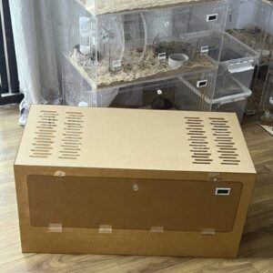 กรงอะคริลิคใส 443720 Clear Acrylic Cage - กรงอะคริลิคใส พร้อมที่วัดอุณหภูมิและความชื้น