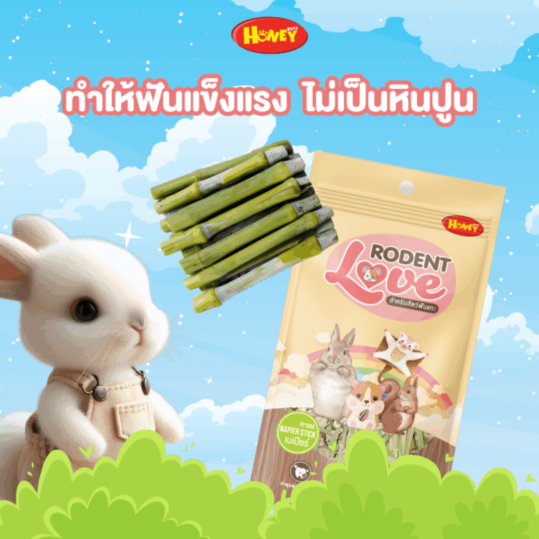 Honey Petz Roden Love - ขนมลับฟันสำหรับสัตว์เล็ก กิ่งหญ้าเนเปียร์
