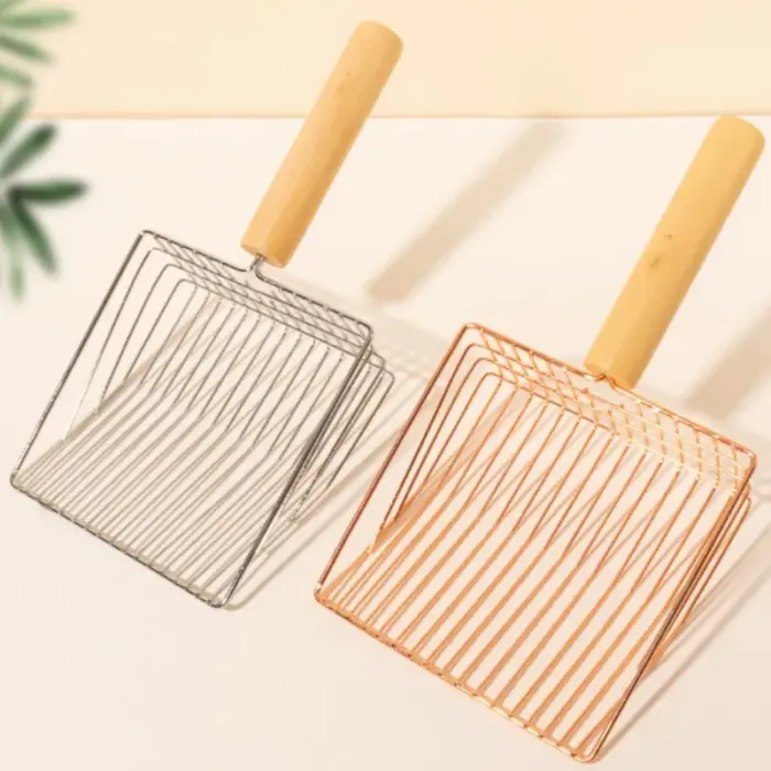 Cat-Litter-Scoop-Metal-2 Stainless Cat Litter Scoop - ที่ตักทรายแมวแบบสแตนเลส + ด้ามไม้ (422056)