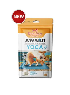 award-yoga Dog Days Award Yoga - ขนมทานเล่นด็อกเดย์สูตรโยคะ รสนมแพะ 100g (416602)