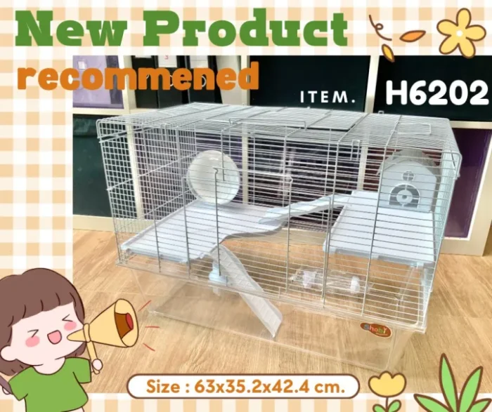 พบคำแนะนำในการเลือกกรงนกที่สมบูรณ์แบบ 8 Shobi Hamster Cage H6202 - กรงหนูแฮมสเตอร์อุปกรณ์ครบ มีถาดใส (35.2x63x42.4cm) (418377)