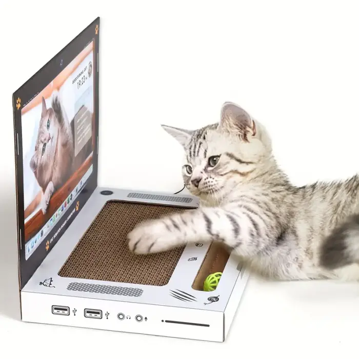 Laptop Gaming Cat Toy - ของเล่นแมว โน๊ตบุ๊คเกมส์มิ่งพร้อมที่ลับเล็บ (414672)