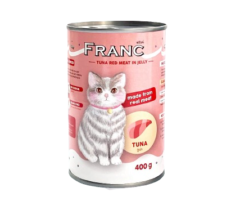 Franc Tuna Red Meat in Jelly - อาหารเปียกแมวทูน่าเนื้อแดง 400g (424178)