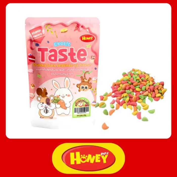 ขนมแฮมสเตอร์ 413162 Honey Petz Exotic Taste - ขนมแฮมสเตอร์และสัตว์เล็ก ขนมรูปครัวซองต์ผลไม้