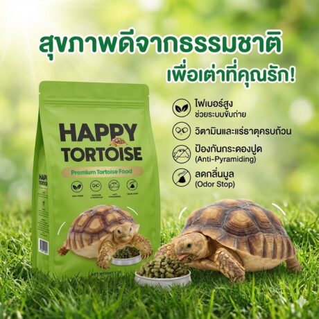 Happy Tortoise - อาหารเต่าบก เม็ดกลาง 1kg