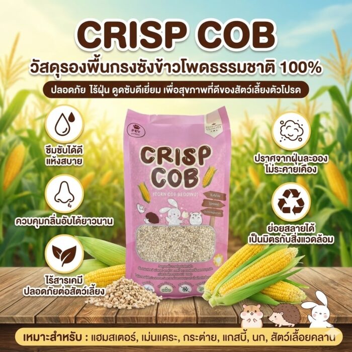 unnamed (49) Crisp Cob Bedding - ซังข้าวโพดสำหรับสัตว์เล็ก 1.5kg (424251)