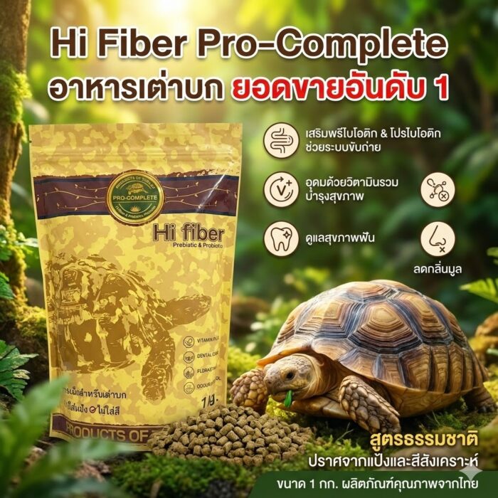 unnamed (51) Pro-Complete Hi Fiber & Probiotic - อาหารเต่าบก 1kg (382248)