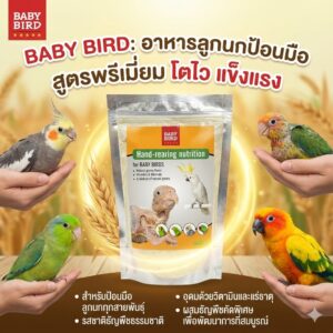 unnamed (52) Baby Bird Hand-Rearing Nutrition - อาหารลูกป้อนนกตระกูลปากขอทุกชนิด 250g (301280)