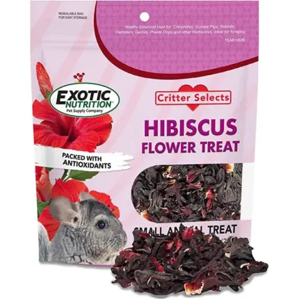 ขนมสัตว์เลี้ยงขนาดเล็ก ดอกชบา 1oz (28g) Exotic Nutrition Hibiscus Flower Treat