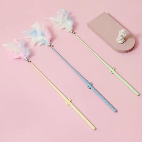 SOOS YTL Cat Toy Stick - ของเล่นแมวไม้ล่อแมว รูปกระบองเพชร + ขนนก (437310)