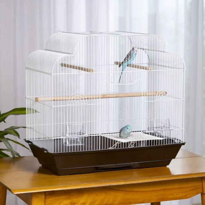 SOOS KIAO Bird Cage 39001 - กรงนกถาดน้ำตาลหลังคาโค้งพร้อมอุปกรณ์ (68.5x52.5x30.5cm)(436167)