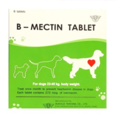 6 ยาเห็บหมัด ที่ใช้แล้วได้ผลจริง มีตัวไหนบ้าง? 12 B-Mectin Tablet - ยาเม็ดป้องกันโรคพยาธิหัวใจสำหรับสุนัข 23-45kg