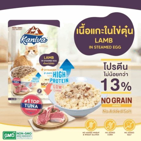 พบคำแนะนำในการเลือกกรงนกที่สมบูรณ์แบบ 8 Kaniva Wet Food Steamed Egg Lamb - อาหารแมวเปียก สูตรเนื้อแกะในไข่ตุ๋น 70g