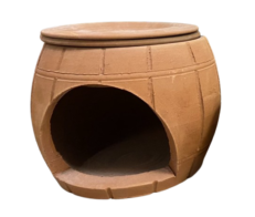 Terracotta Air House - บ้านแอร์ดินเผาพร้อมฝาปิด 10นิ้ว สูง9นิ้ว (387232)