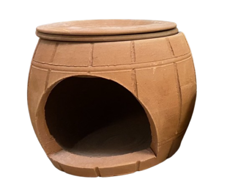TBD Terracotta Air House - บ้านแอร์ดินเผาพร้อมฝาปิด 10นิ้ว สูง9นิ้ว (387232)
