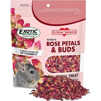 ขนมสัตว์เลี้ยงขนาดเล็ก กลีบกุหลาบและดอกตูม 1oz (28g) Exotic Nutrition Rose Petals & Buds Treat