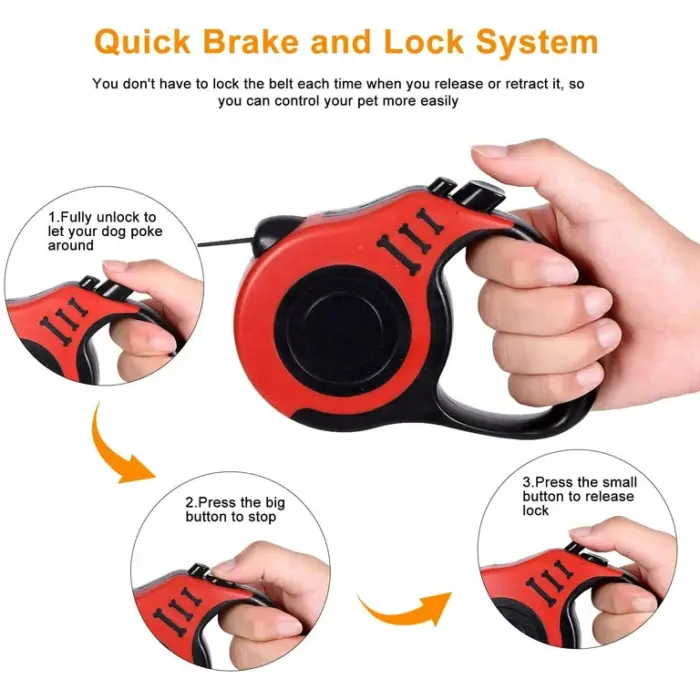 dog_leash_5m_guide Retractable Dog Leash 5M - สายจูงสำหรับสุนัขรุ่นม้วนเก็บสายได้ ยาว 5 เมตร (436527)