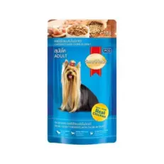 SmartHeart Pouch Chicken Flavor Chunk Flavor in Gravy - อาหารเปียกสุนัขแบบซอง รสเนื้อไก่แบบชิ้นในน้ำเกรวี่ 130g (430746)